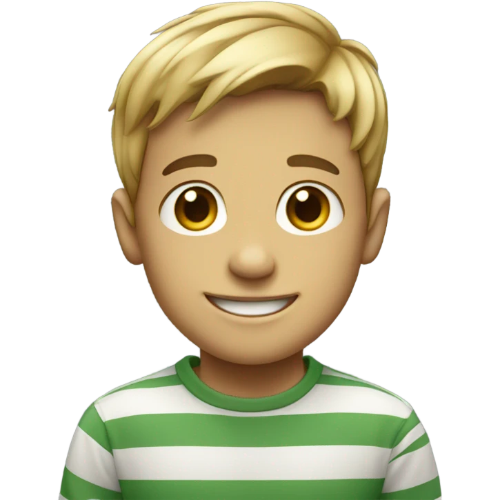 smiling boy in striped shirt emoji
