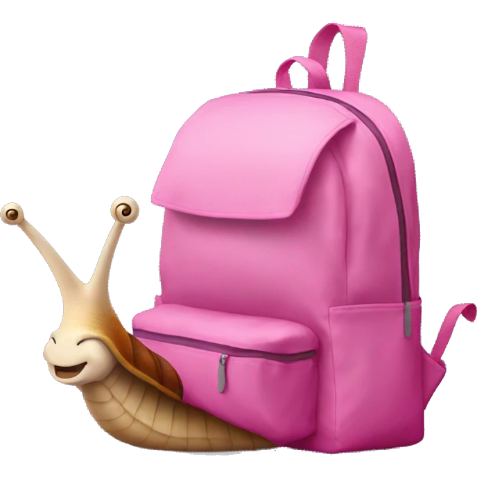 snail with pink backpack emoji