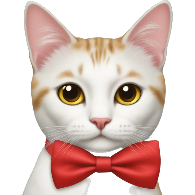 gigi the cat with a red bow tie emoji