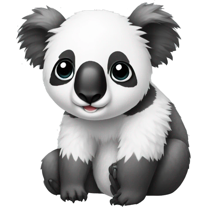 koala with black and white fur like a panda emoji