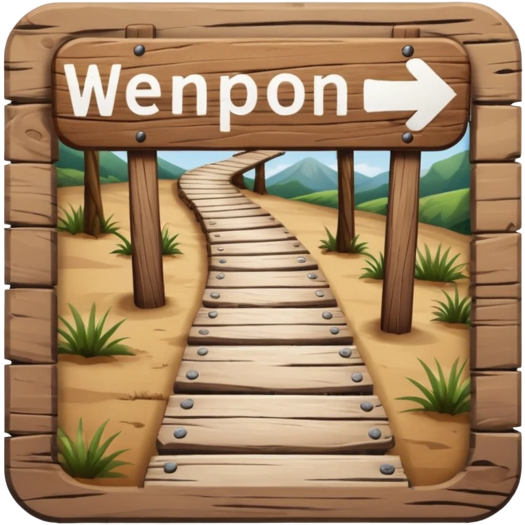 wooden nature park hike trail sign emoji