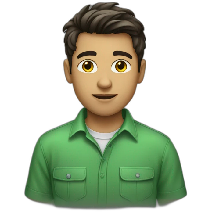 Boy-brunnette-green-shirt emoji