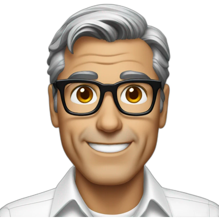 George clooney wearing glasses white shirt emoji