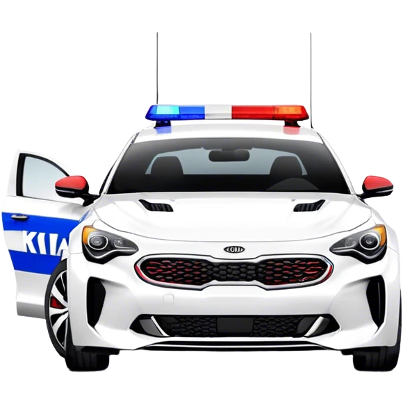 Police Car - Kia Stinger (Model Year: 2018) (Iconic Colour: White with blue and red markings) emoji