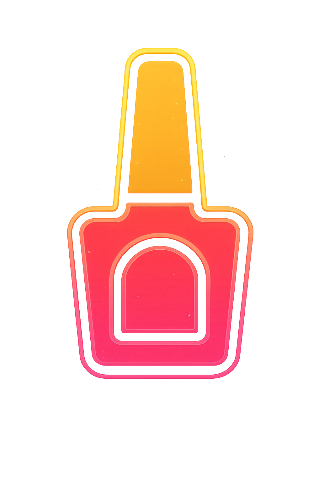 Make this nail polish bottle look a little AI animated, with subtle digital animation effects, glowing lines, and a futuristic touch, keeping the background transparent. emoji