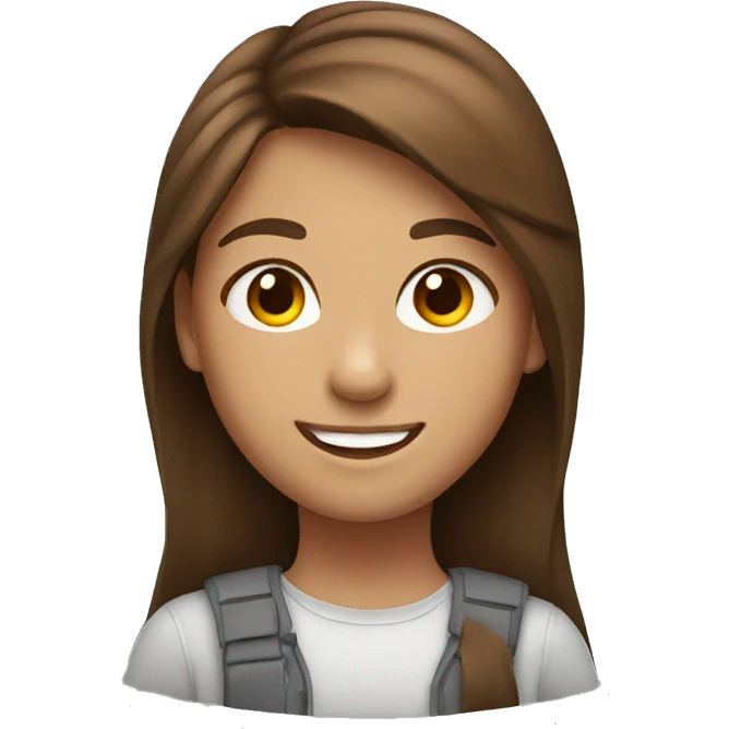 smiling girl with brown hair emoji
