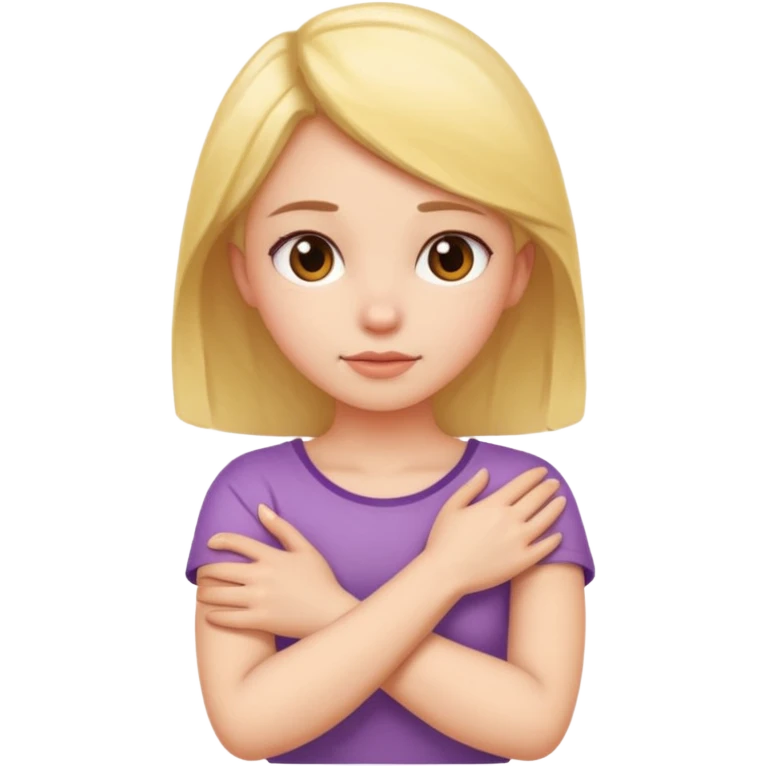 arms crossed holding neck girl emoji