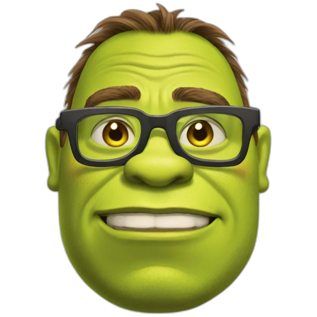 shrek con sus gafas emoji