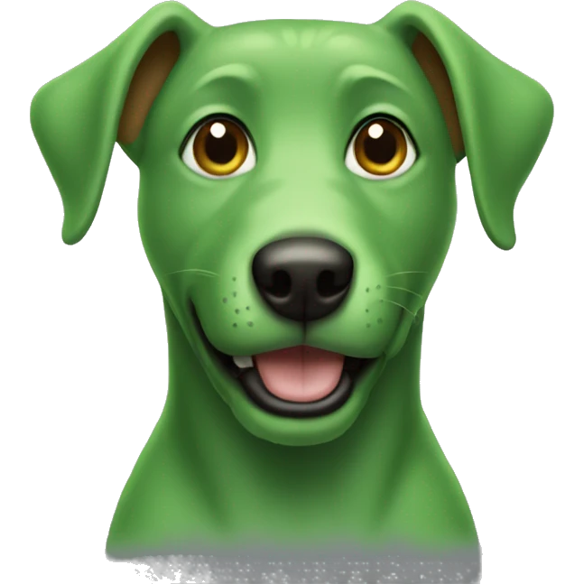 Green dog emoji