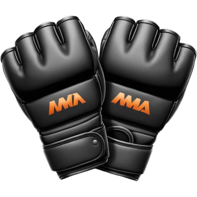 MMA glove object icon, fingerless fighting glove, glossy leather texture, 3D cartoon, mobile game icon style, centered, soft shadow, clean background, no text, no watermark
 emoji