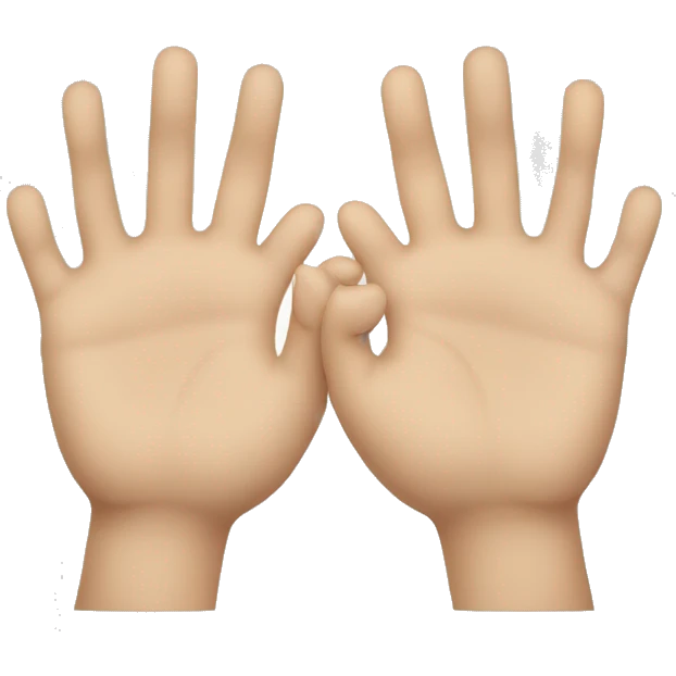 two hands in A shape emoji