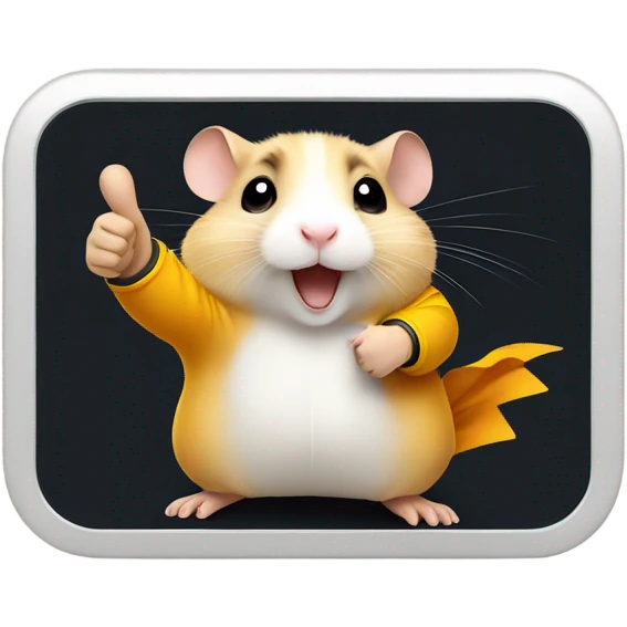 hamster The Flash shows thumbs up emoji