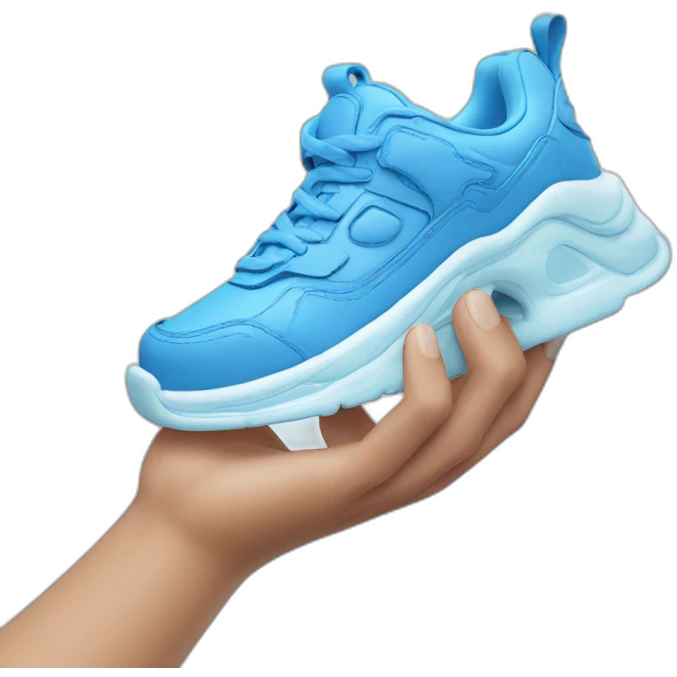 blue boy sneakers in hand icy emoji