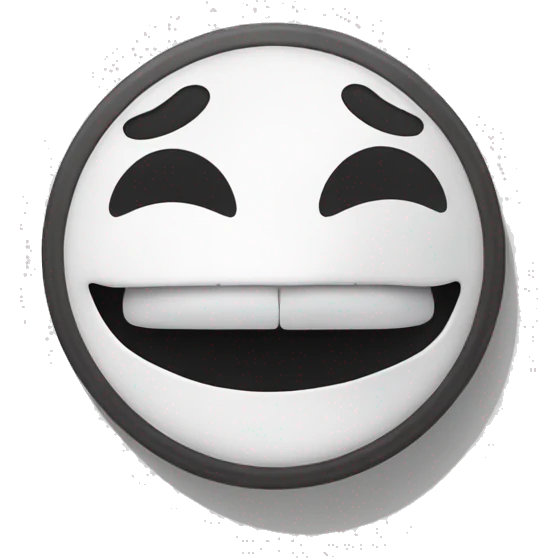 black/white smiley with snus in the upper lip emoji