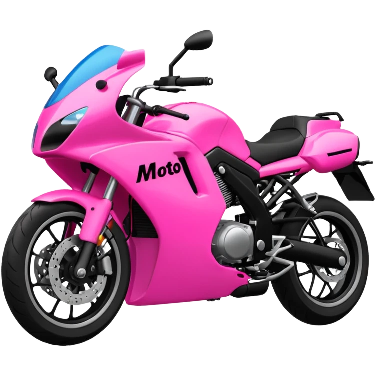 moto sportiva con scritta nera e solo avanti rosa fluorescente  emoji