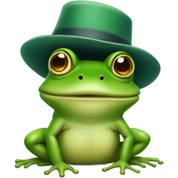 Frog with hat emoji