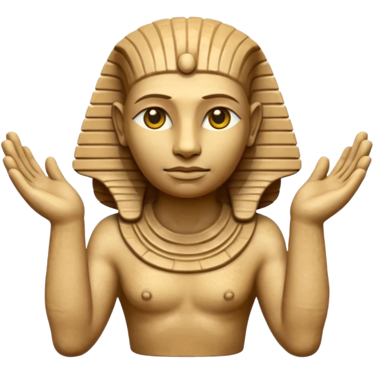 Emoji of sphinx with hands laying on front side emoji