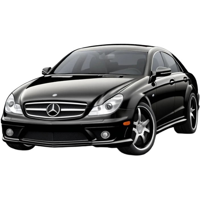 2006 cls 55 amg w219 mercedes Obsidian black paint code c197 with black rims emoji