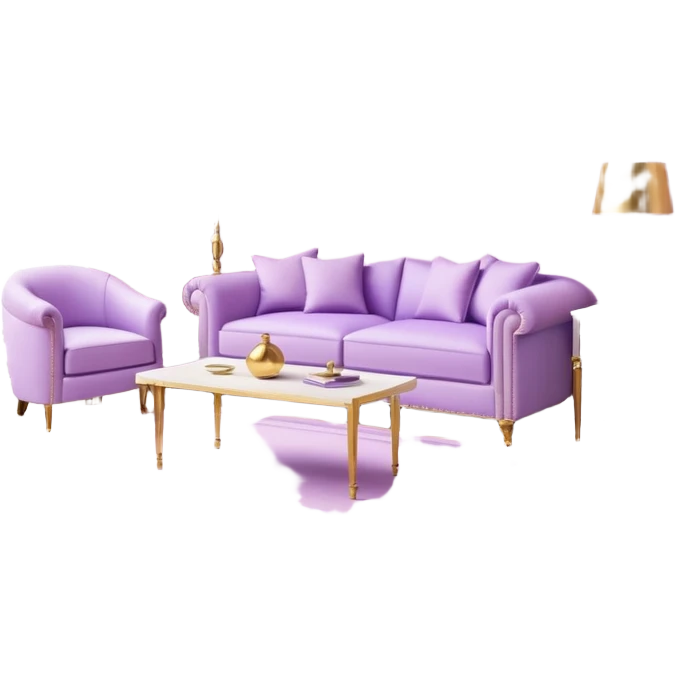 luxury studio apartment with pink, gold and lilac decorations emoji