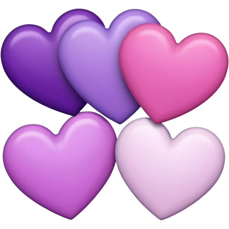 Purple pink and white hearts   emoji