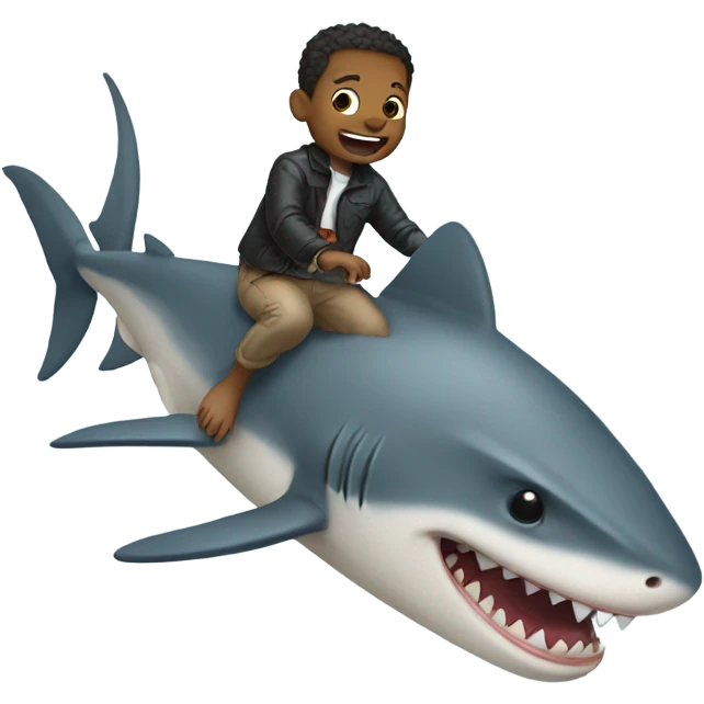 Rat riding  a shark emoji