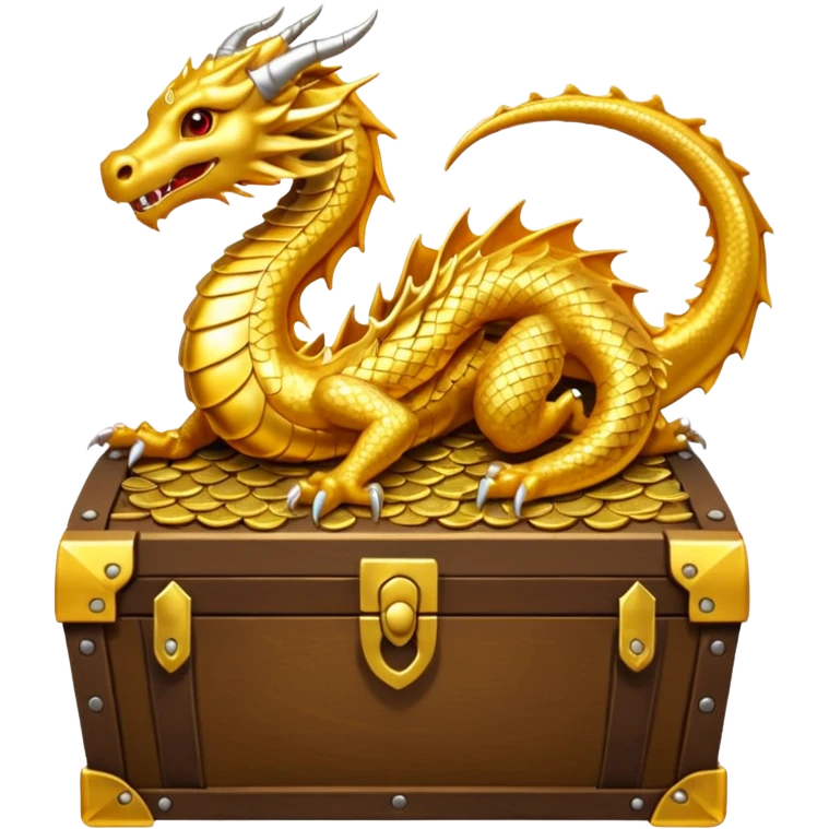 golden dragon curled around a treasure emoji