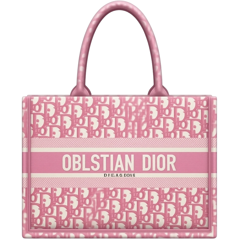 Pink Dior Oblique Embroidery and White Lace tote bag emoji