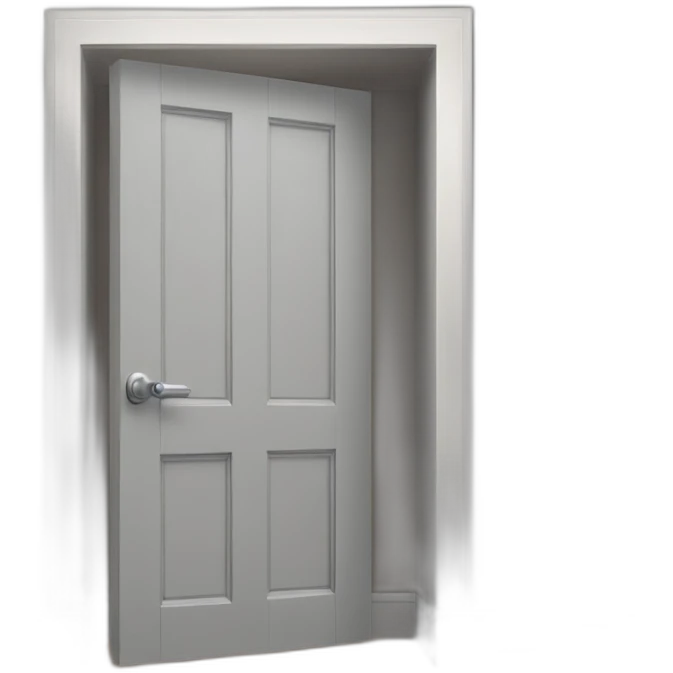 One gray wood open door perspective emoji