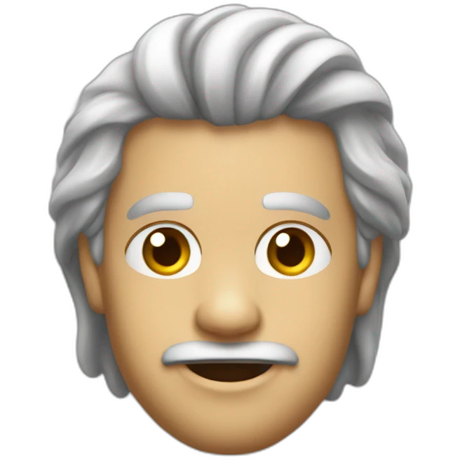 Menino com cabelo partido no meio, usando terno emoji