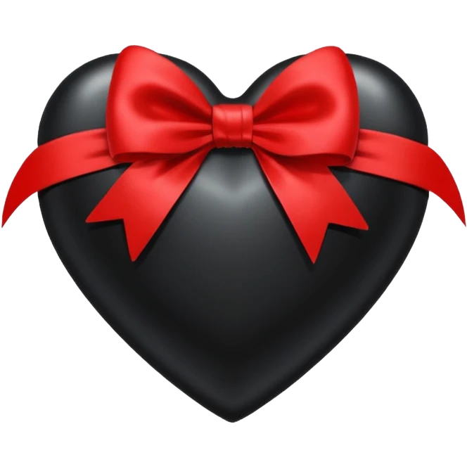 Black heart with red bow emoji