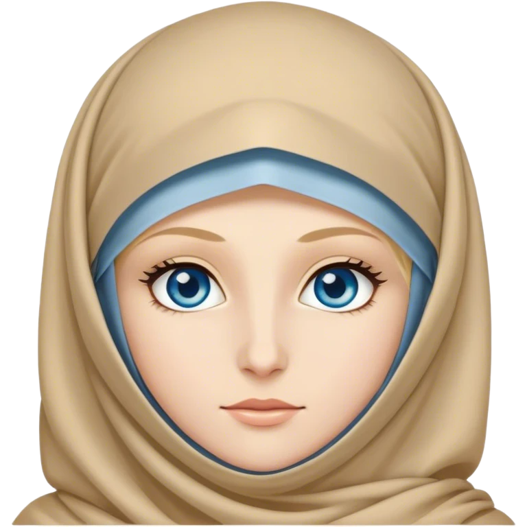 Blond girl blue eyes wearing niqab long eyelashes  emoji