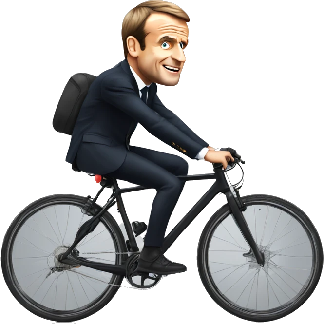 Emmanuel Macron sur un VTT  emoji
