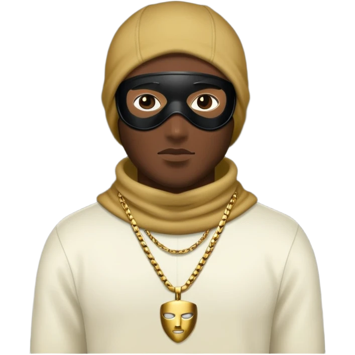 Men with ski mask and gold necklace  emoji