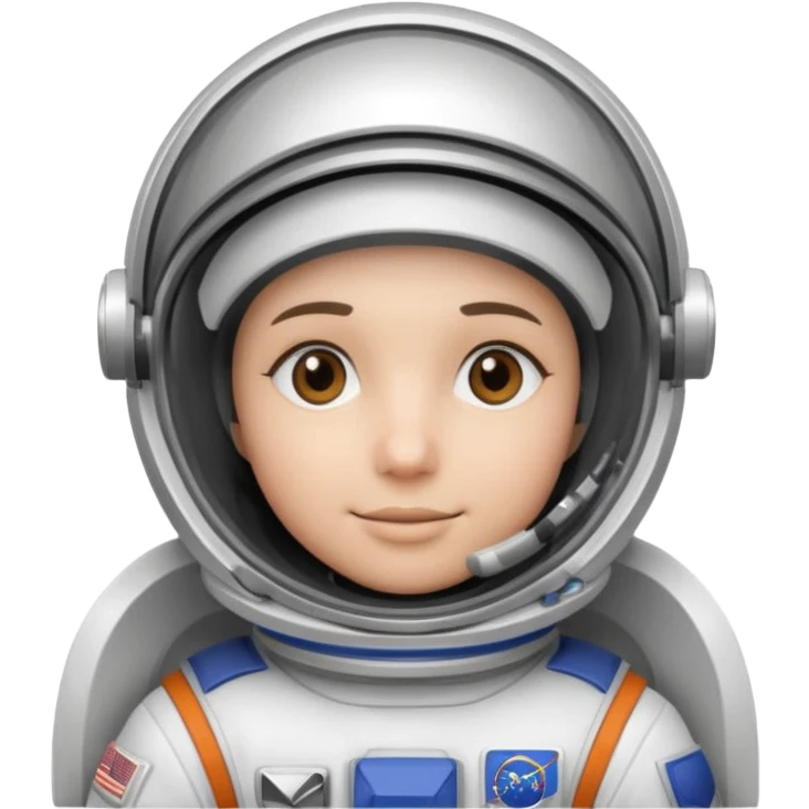 Astronaut in white EVA suit with silver visor helmet emoji