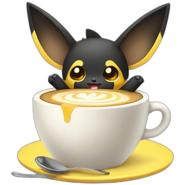 Pichu having coffee emoji