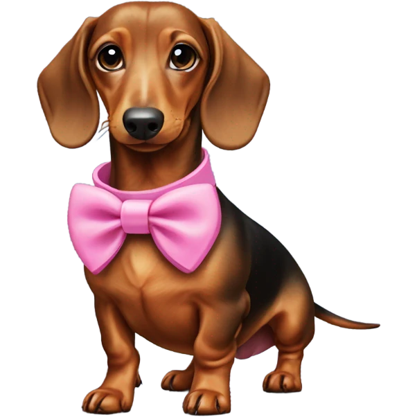 Doxy dachshund adorable with pink accessories  emoji