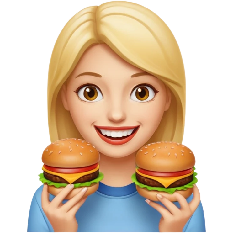 women  with hamburgers emoji