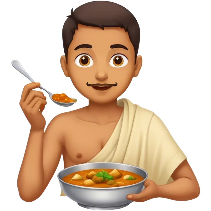 Indian person eating curry emoji
