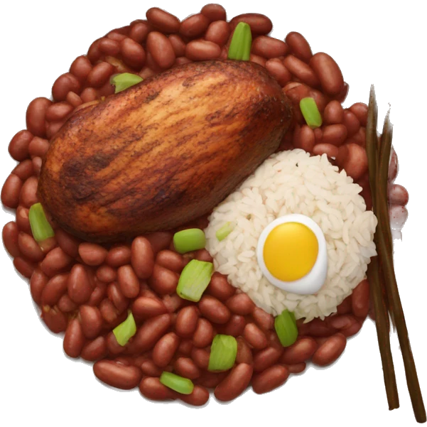 Red Beans and Rice with jerk Chicken emoji