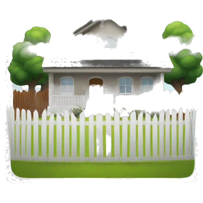 House with fence emoji
