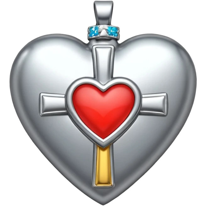 Chrome heart cross emoji