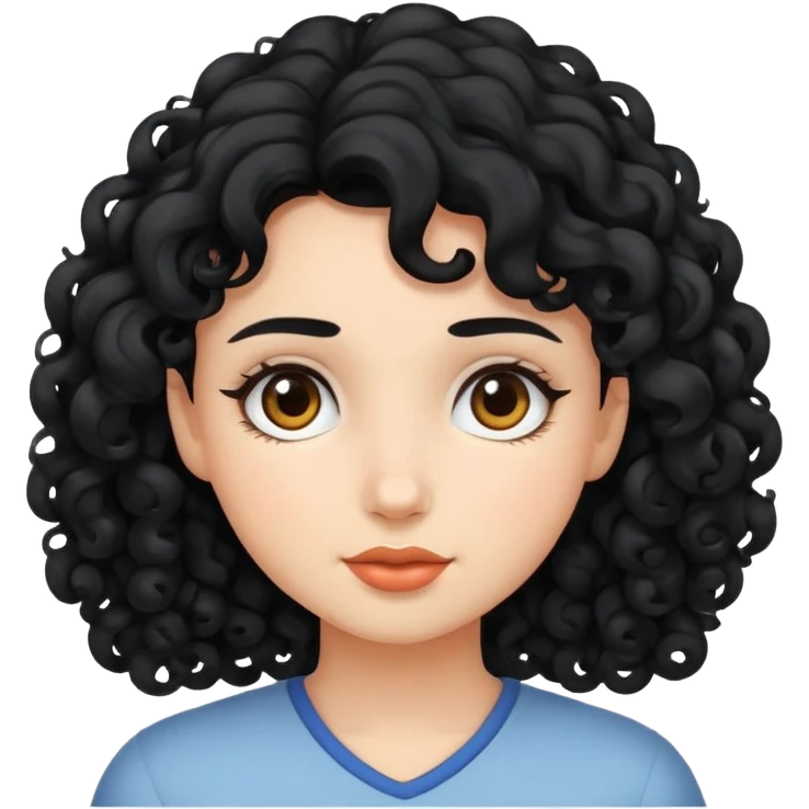 Chica riza peli negra y piel clara emoji