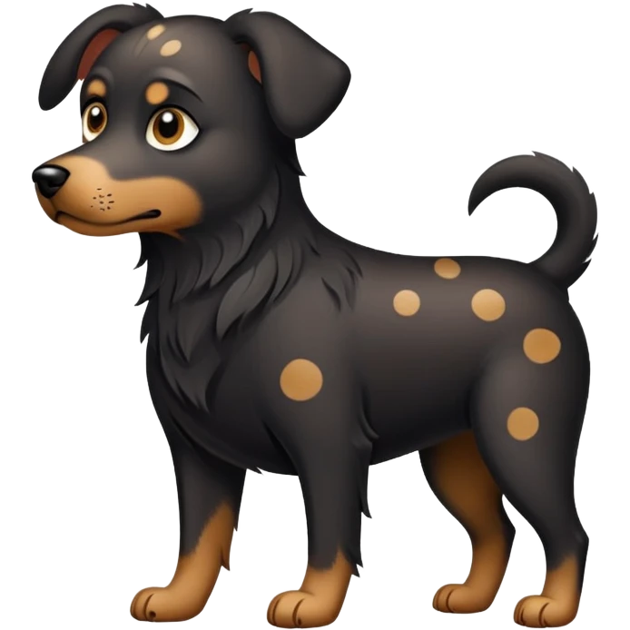 Black dog with coffee color spots emoji
