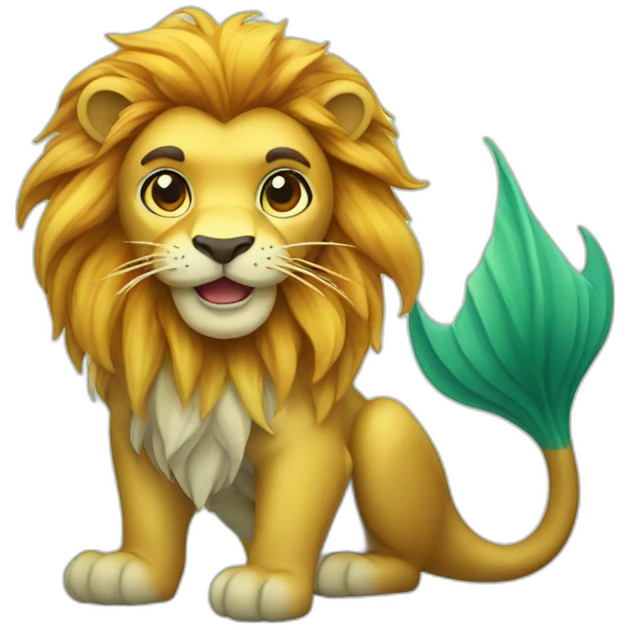 Singapore lion with mermaid tail emoji
