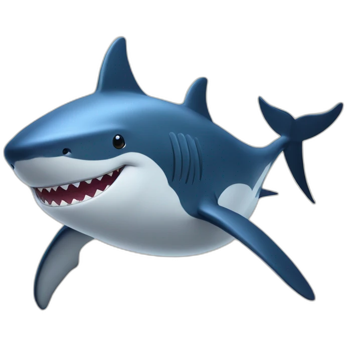 Baleine sur un requin emoji