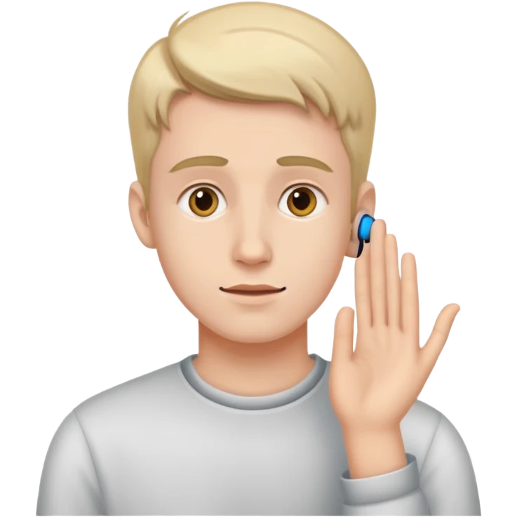 young man hearing impairment emoji