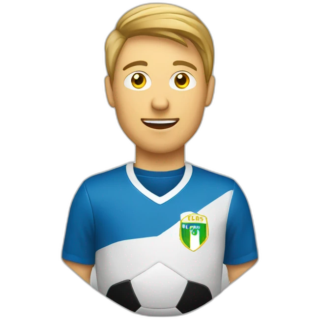 Fußballfan mit weißer fahne emoji