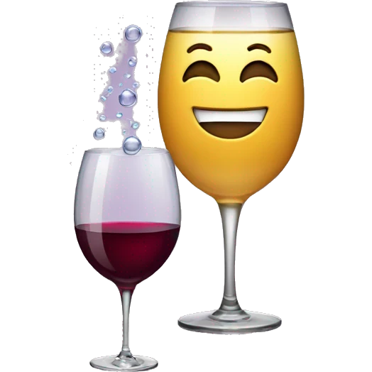 HAPPY CLASSIC EMOJI WITH WINE BUBBLES INSPIRING emoji