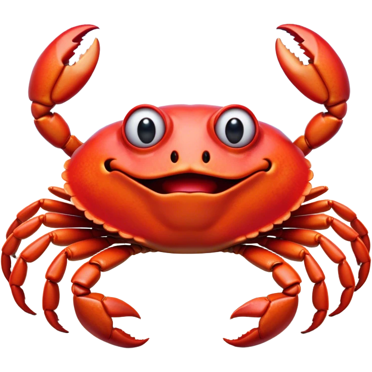 Cinematic Realistic Comical Crab Portrait Emoji, Head tilted dramatically with an exaggeratedly amused expression, featuring a striking, glossy red shell with bold natural textures and a whimsically formed face with wide, expressive eyes full of playful disbelief, rendered with lifelike detail and vibrant coastal hues, high shine, dramatic yet playful, styled with an air of cheeky seaside mischief, soft glowing outline, capturing the essence of a spirited and over‐the‐top crab that looks ready to pinch its way into viral fame! emoji