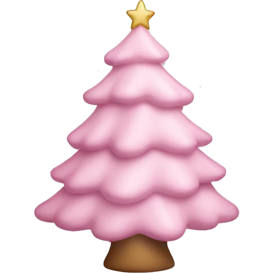 pastel pink christmas tree emoji